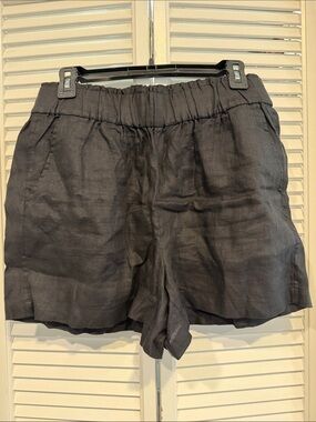 NWT J. Crew Black Elastic-Waist Casual Linen Shorts